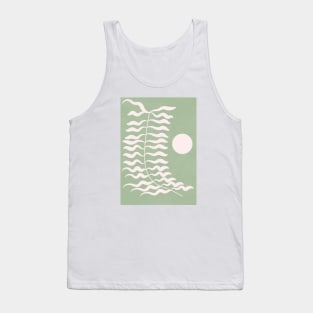 Sage Green, Abstract Floral Tank Top